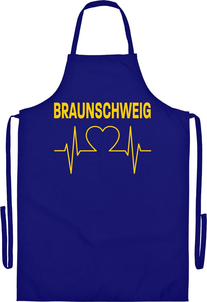 multifanshop Grillschürze - Braunschweig - Herzschlag, blau, Größe one size