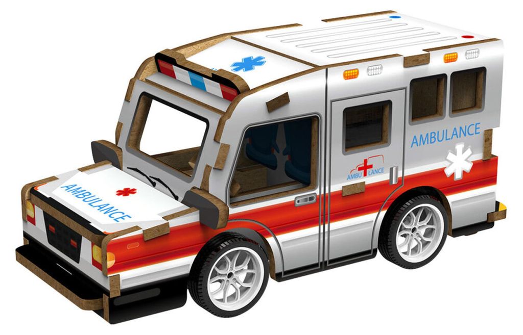 2Kids Toys 3D drevená skladačka – sanitka Obrázok produktu 