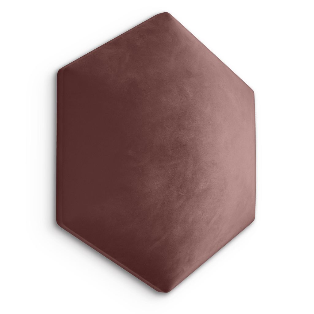 Muralo Polsterpaneel HEXAGON WANDKISSEN Wandpolster Bettkopfteil Wandpaneel Altrosa 30 cm x 26 cm