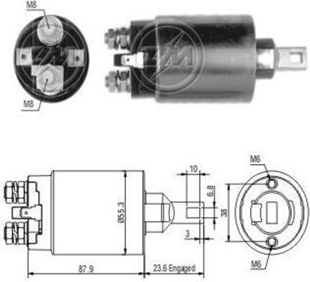 Solénoïde d'allumage renforcé 12V ERA ZM891 à haute conductivité