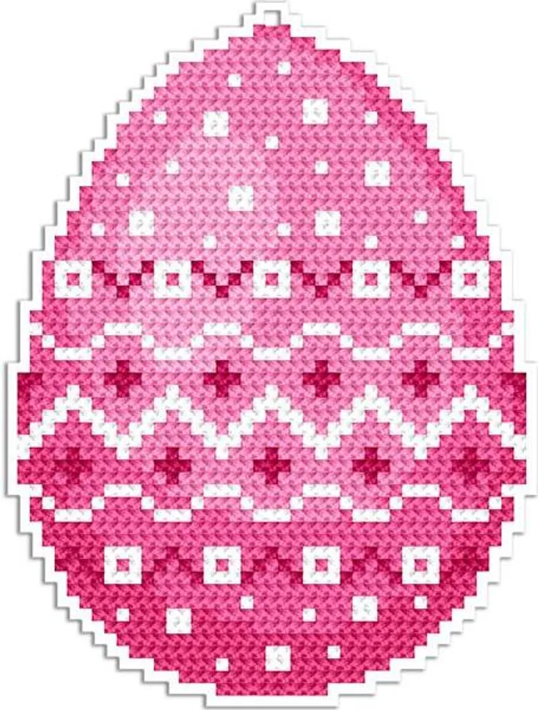 Kit broderie perles et fils Pendentif Oeuf de Pâques rose pour collier