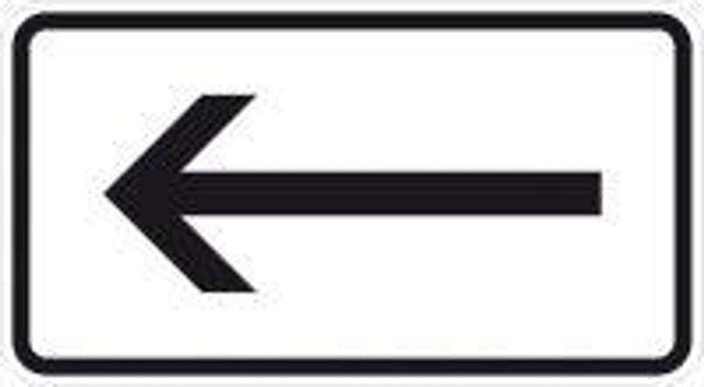 Zusatzschild 1000-10, 330x600 mm, Linkspfeil, RAL-Gütezeichen Folie RA2