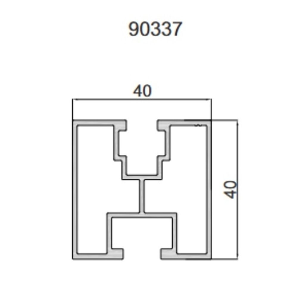 FVE Hliníkový montážní H profil 40x40mm, 4,4m, délka 4400mm Obrázek produktu 