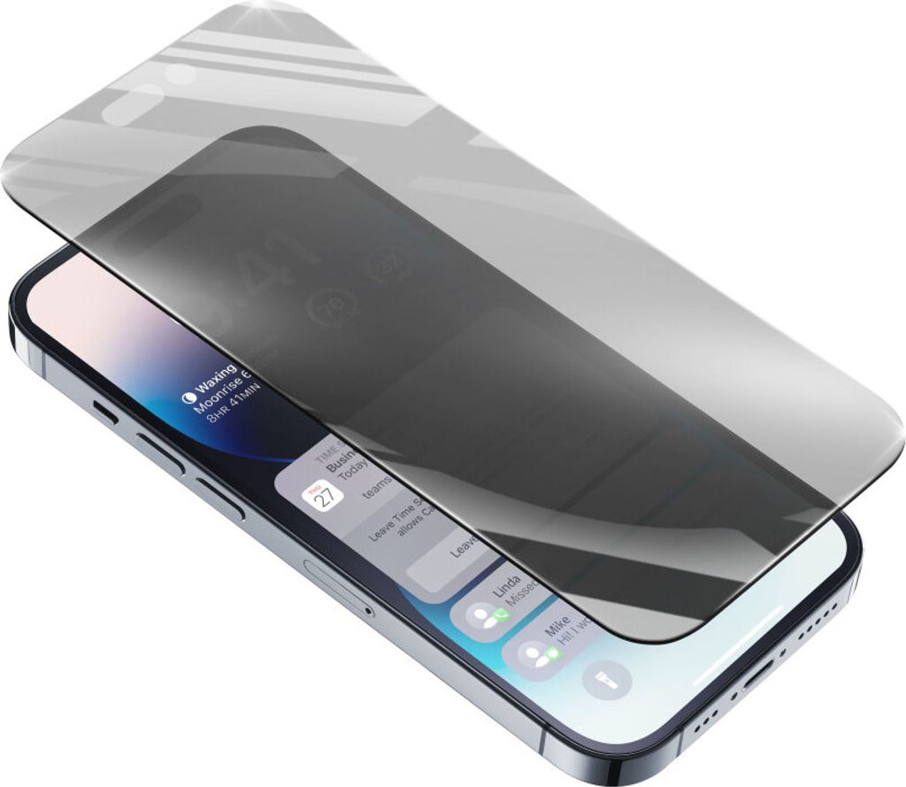 Cellularline Top Secret Glass - iPhone 14 Pro Gehärtetes Glas mit Sichtschutzfilter, Apple, iPhone 14 Pro, Antibakteriell, Transparent, 1 Stück(e)