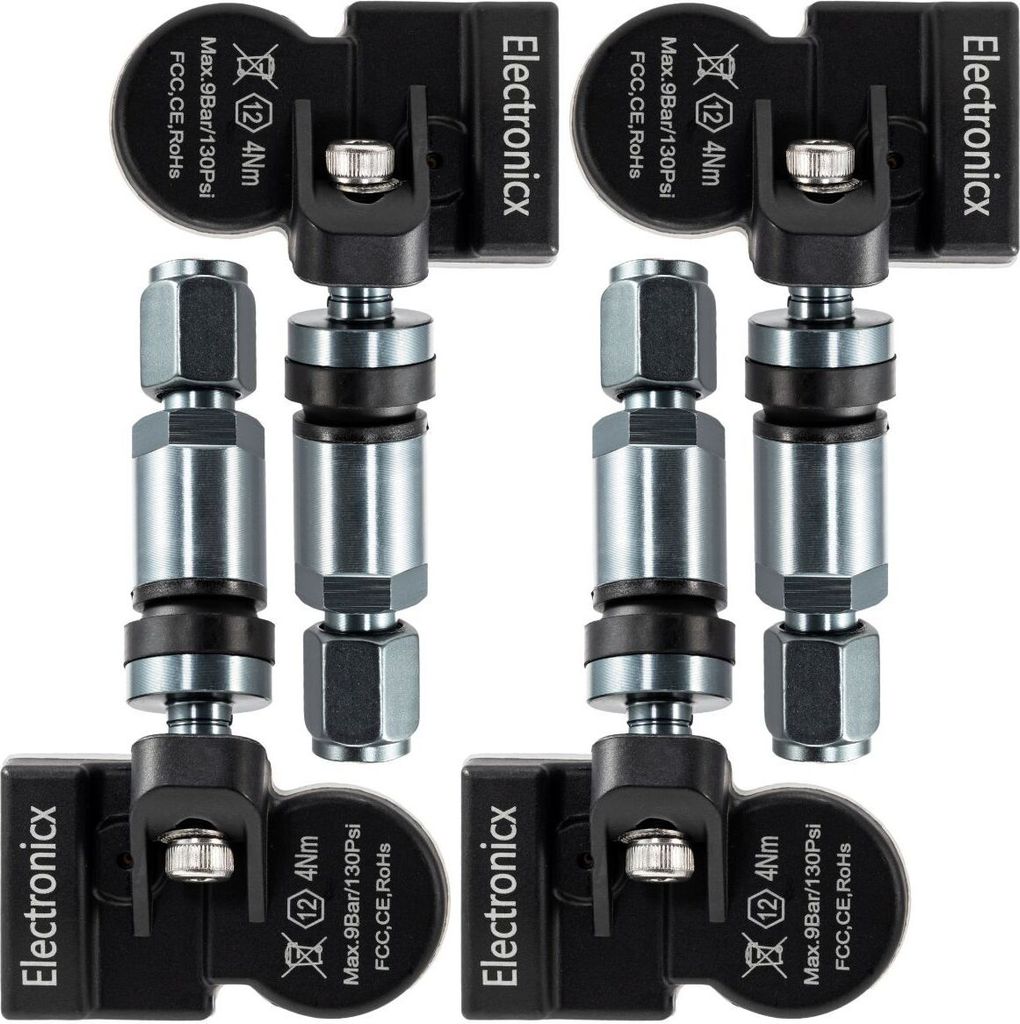 4 Reifendrucksensoren RDKS Sensoren Metallventil Gunmetal für Ferrari 575M Maranello 03.2002-06.2006