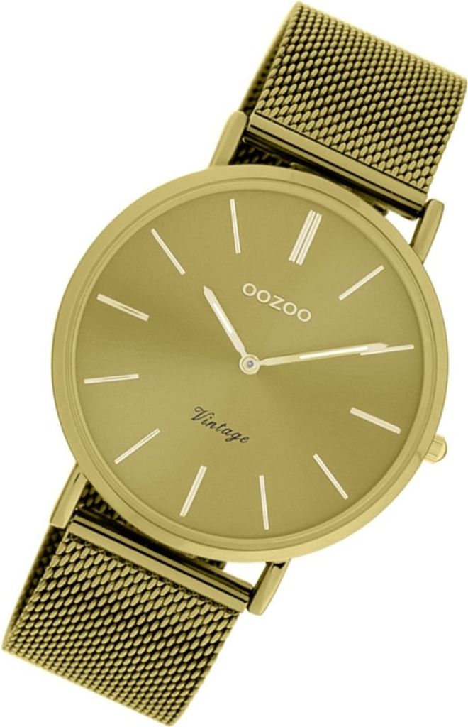 Oozoo Armbanduhr senfgelb Edelstahl C20000 Vintage Produktbild 