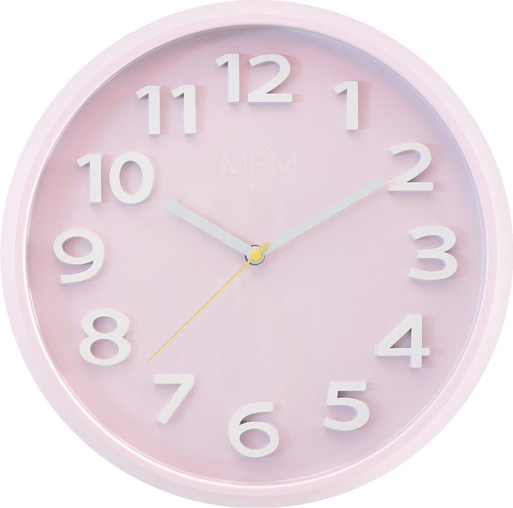 MPM-Quality Wanduhr Tahira rund Ø 350 mm Kunststoff Violett Produktbild 