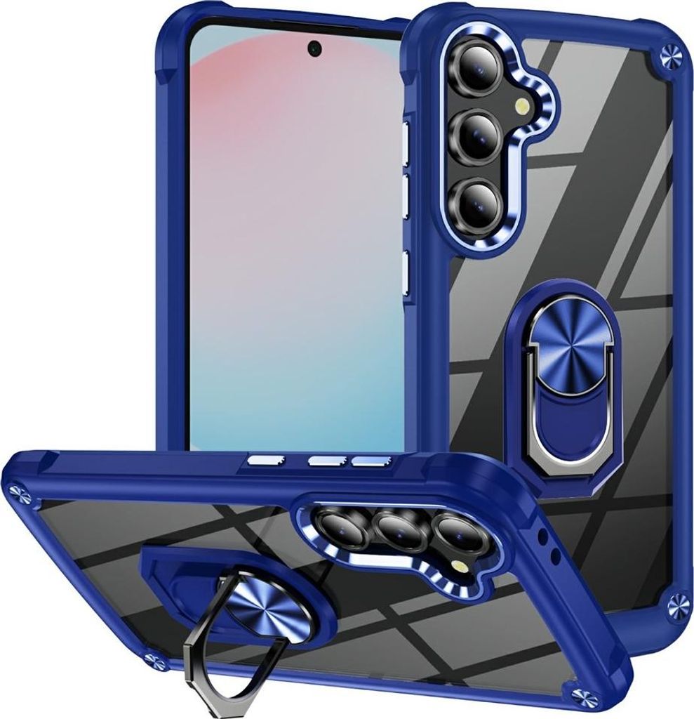 Samsung Galaxy S25 FE Hülle - Coverup ShockProof Transparent Ring Kickstand Back Cover - Blau