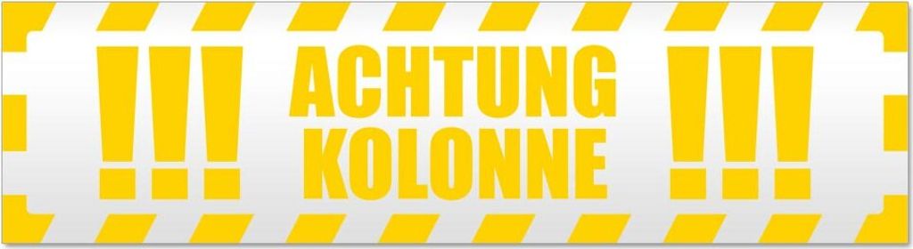 Achtung Kolonne gestreift Magnetschild Schild magnetisch
