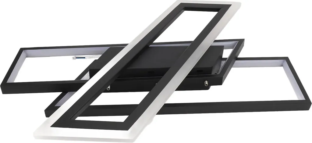 Plafonnier LED variable avec télécommande et mémoire, design rectangle noir - 4
