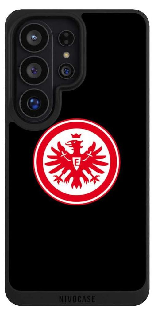 NIVOCASE Handyhülle für Samsung Galaxy S26 Ultra Hülle NIVOpure Case Schwarz Adler Eintracht Frankfurt SGE