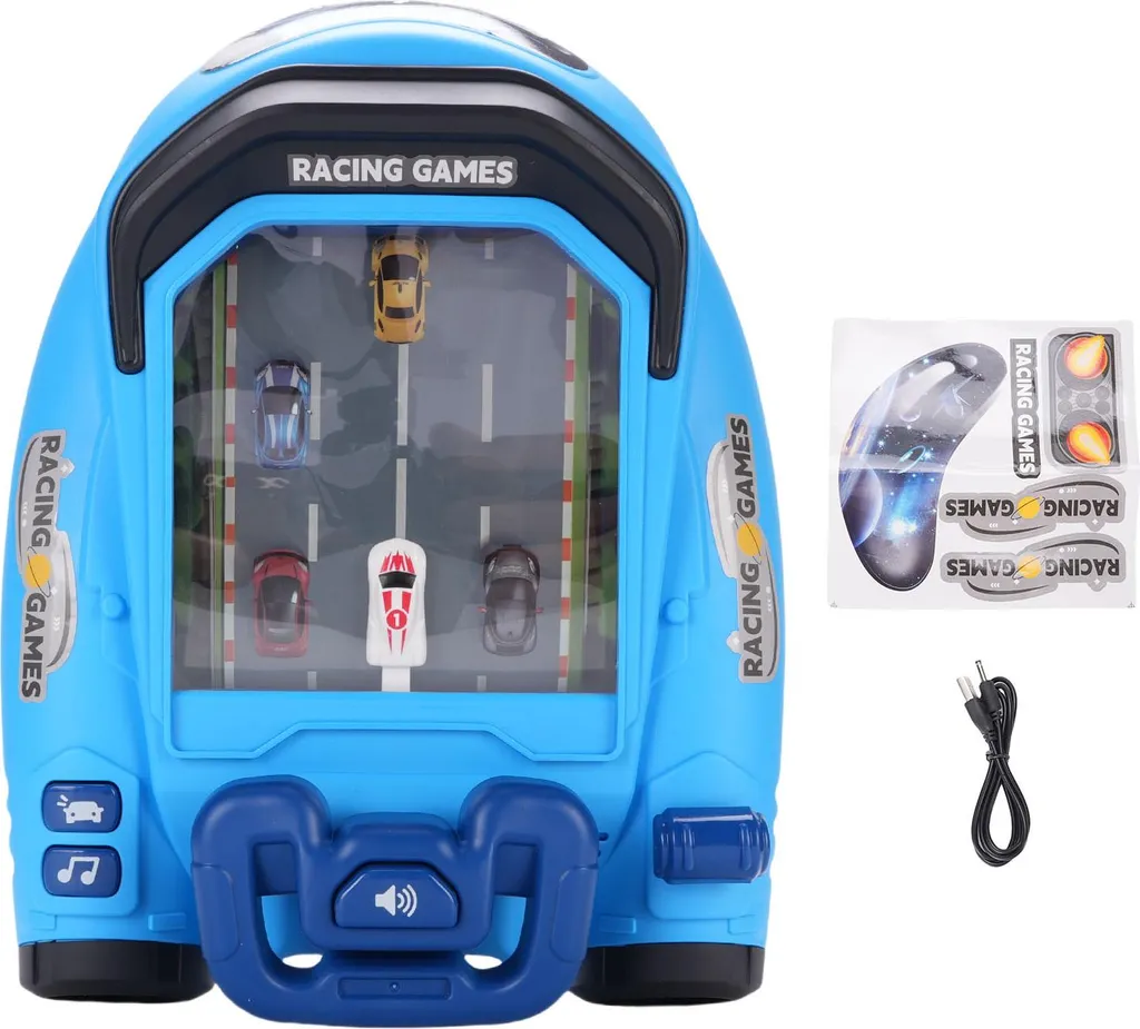 Jouet de voiture de course à volant console de jeux interactive bleue