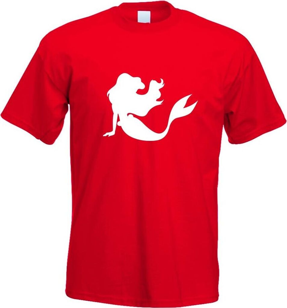 Kiwistar - T-Shirt - rot - Meerjungfrau Motiv Bedruckt Funshirt Design Print - mit Motiv Bedruckt - Funshirt Design - Sport - Freizeit - Herren - XL