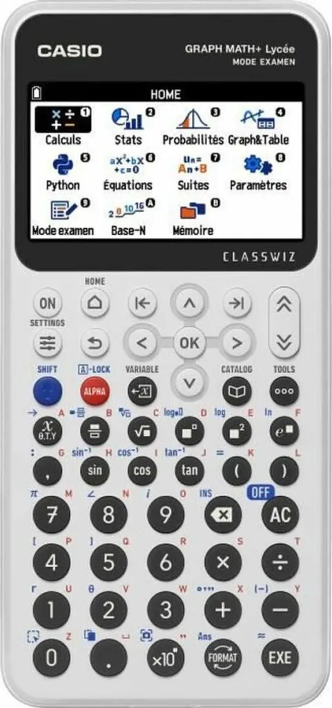 Calculatrice Graphique Casio Math+ Blanche pour Lycée et Études Supérieures