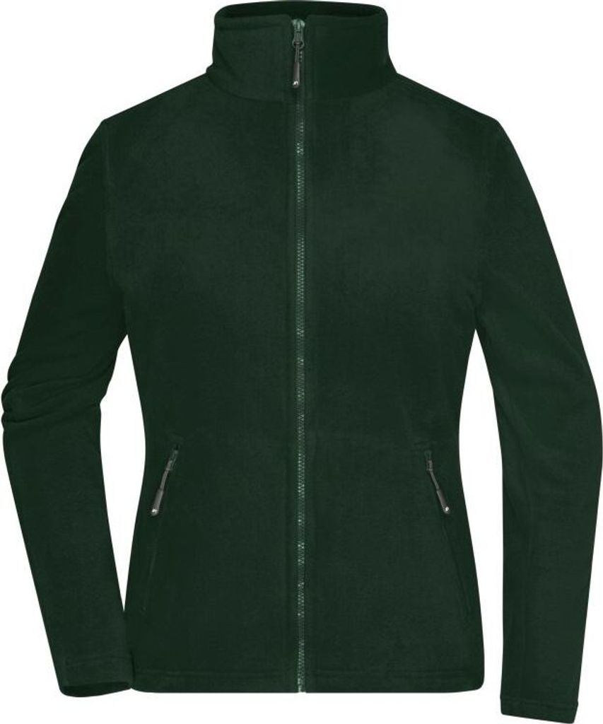 Fleece Jacke mit Stehkragen im klassischen Design dark-green, Gr. L