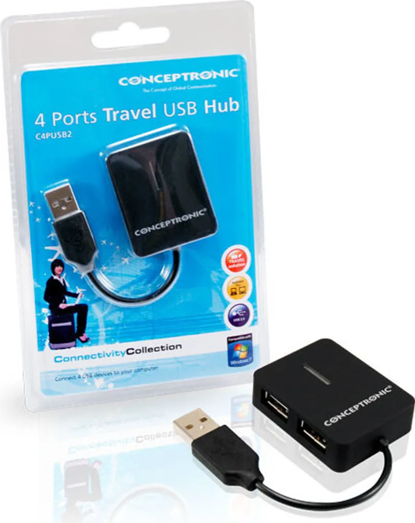 Acquista Conceptronic Travel Hub USB 2.0 4 Porte 480Mbps - Offerta Online