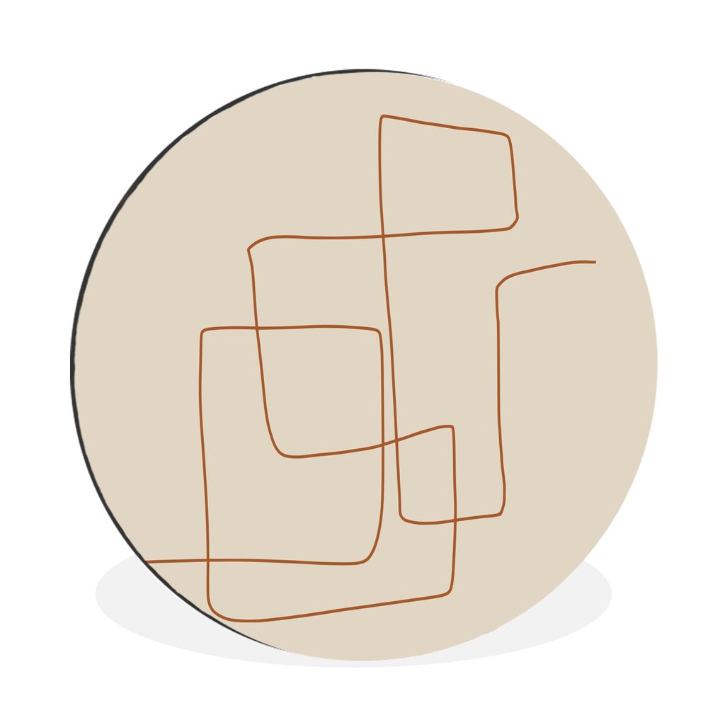 MuchoWow Aluminium Wandkreis Linien - Design - Abstrakt Ø 90 cm Wanddeko Modern Wohnzimmer - Mauerkreis - Wandbilder - Runde Bild - Bild aus Alu...