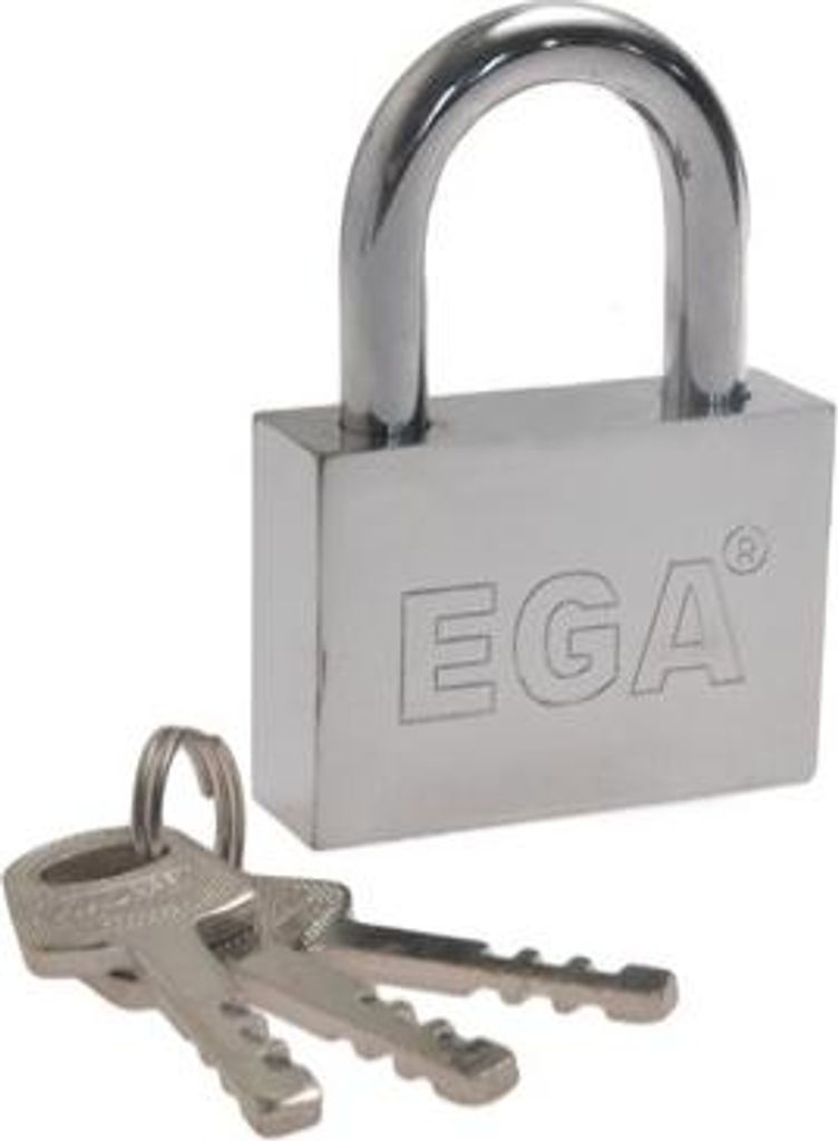 EGA 50 mm verchromtes Vorhängeschloss, Kohlenstoffstahl, gehärteter Bügel