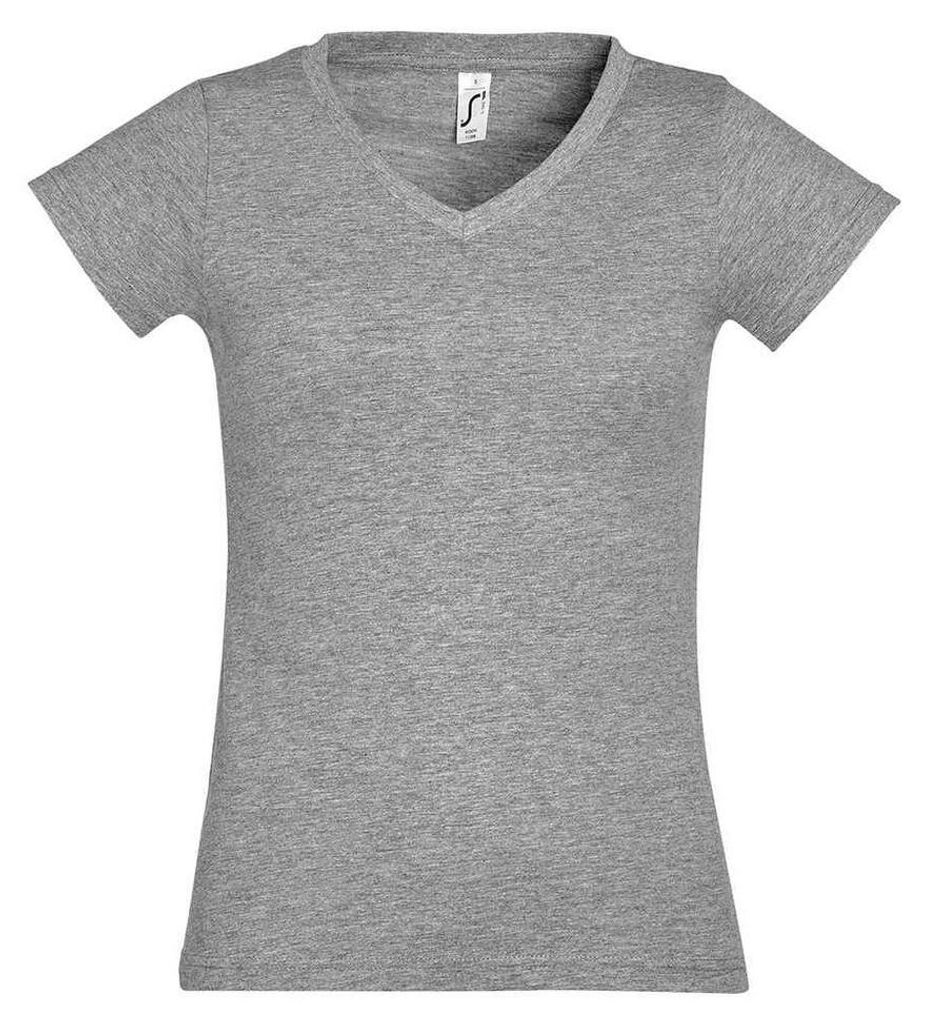 SOLS - "Moon" T-Shirt V-Ausschnitt für Damen LT1903 (L) (Grau)