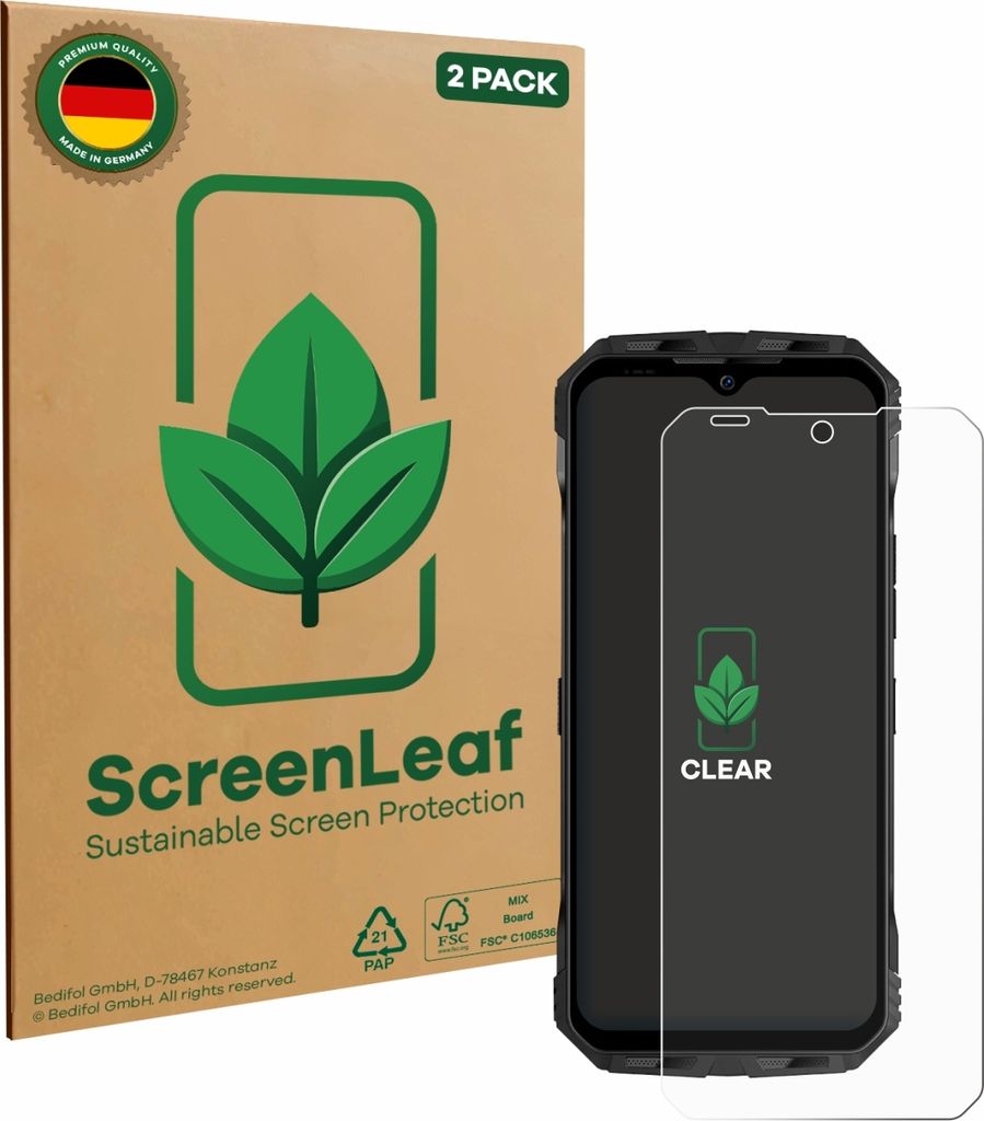 2x ScreenLeaf Schutzfolie für Doogee V Max S nachhaltiger Displayschutz Display Schutz Folie Klar Transparent