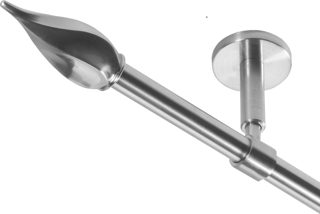 Gardinenstange mit Deckenhalterung Ø 16mm I echtes Edelstahlrohr I 1-läufig D11