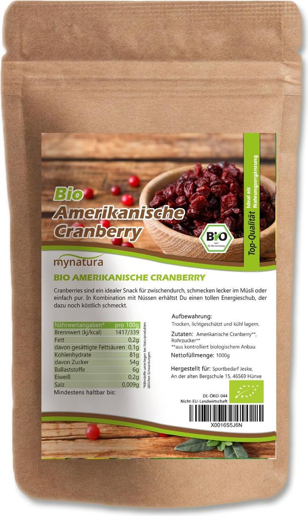 Amerikanische Cranberrys kaufen – Großfrüchtige Moosbeere aus Nordamerika für vielseitige Rezepte 2x1Kg