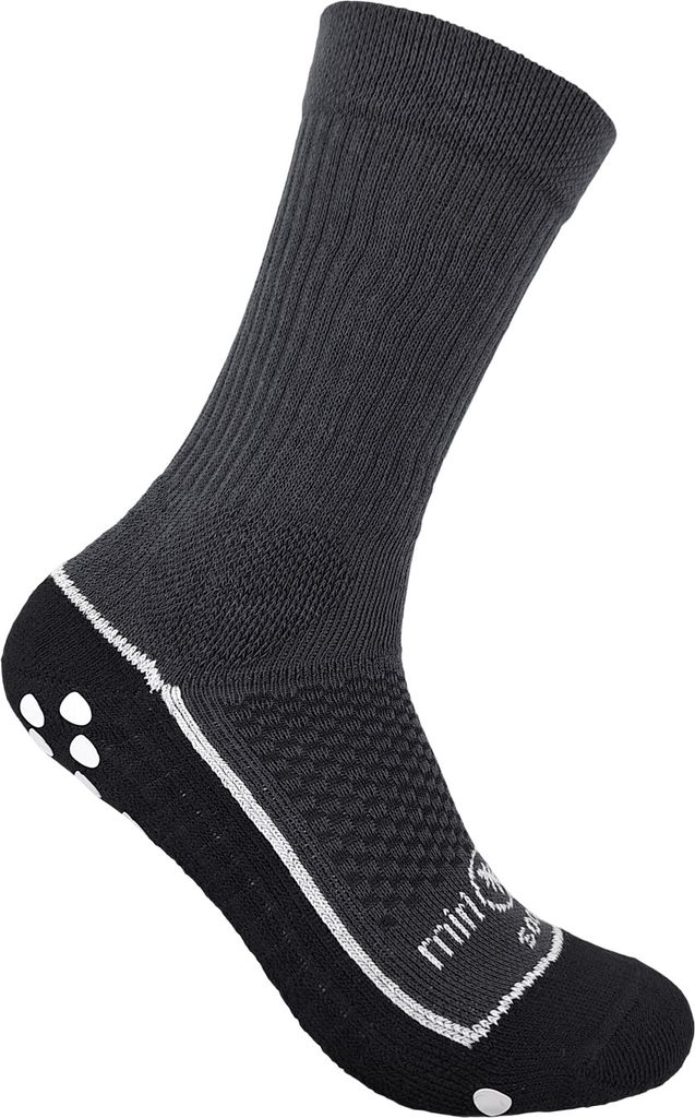 Miriquidi Grip Socke anthrazit weiß, lang, 35/38