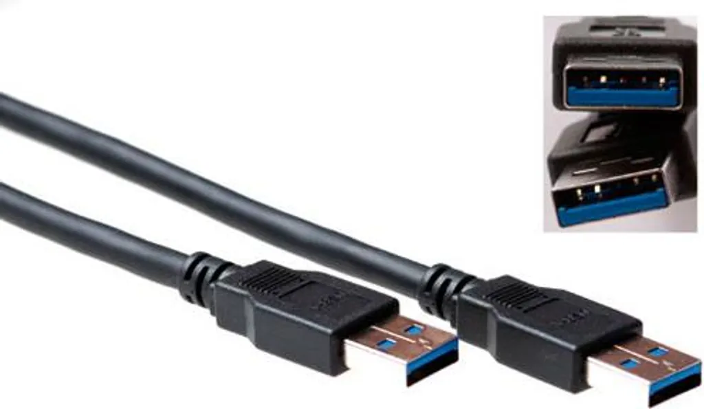 Câble USB 2m pour Connexion Périphériques USB A Mâle Mâle Noir SB3013