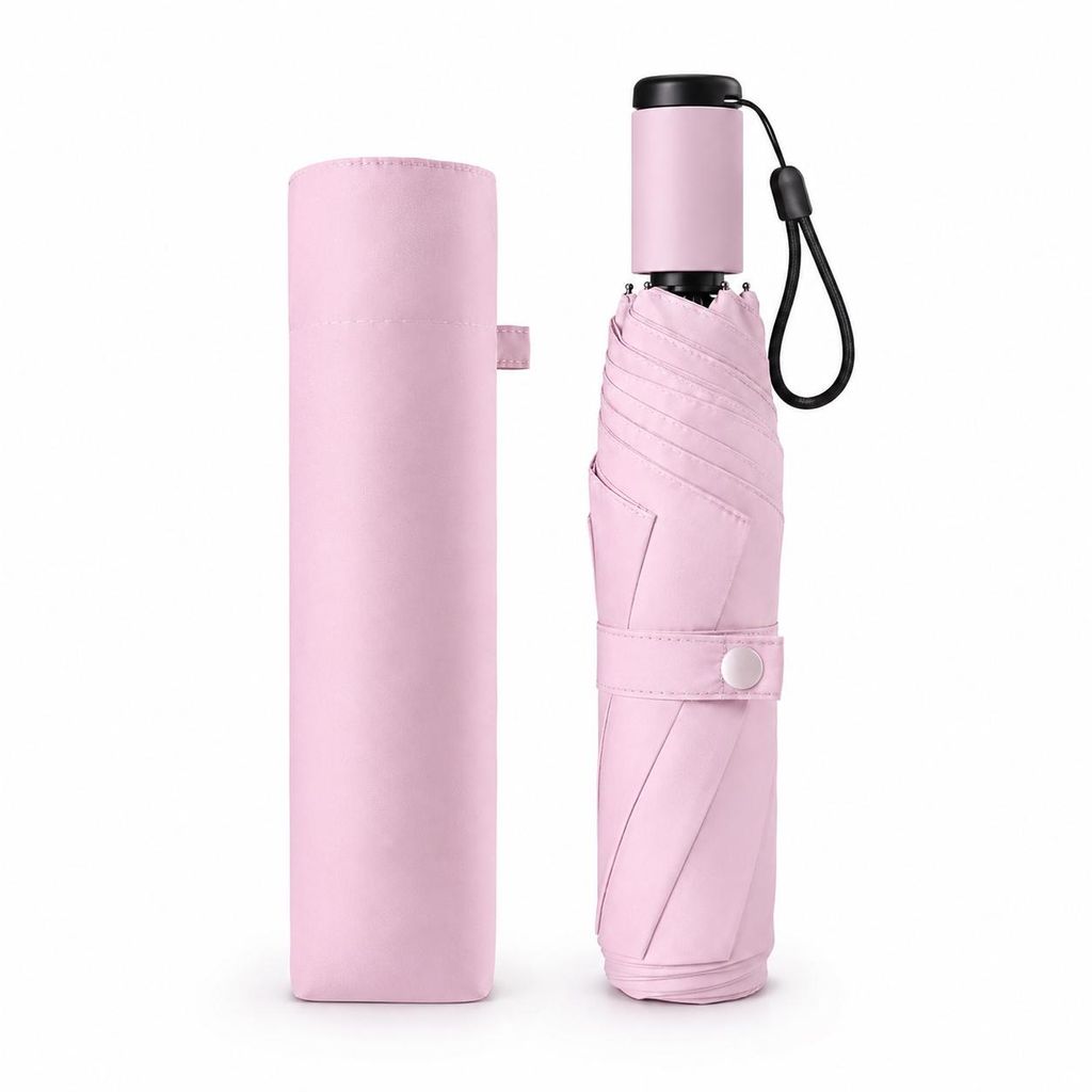 Parapluie pliant compact, couleur rose – UMBRALITE Image du produit  Image générée par une IA