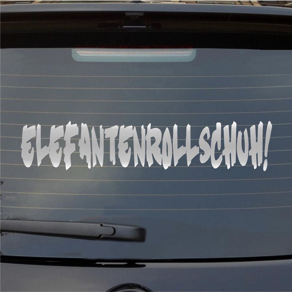 Heckscheibenaufkleber Elefantenrollschuh 40x8 cm Silber Auto Aufkleber Sticker