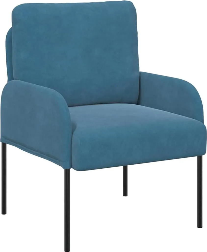 vidaXL Divani con cuscini 55 cm Blu Compensato