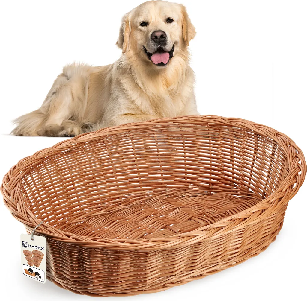 KADAX Lit pour chiens et chats en osier 22x90x70cm, Panier naturel