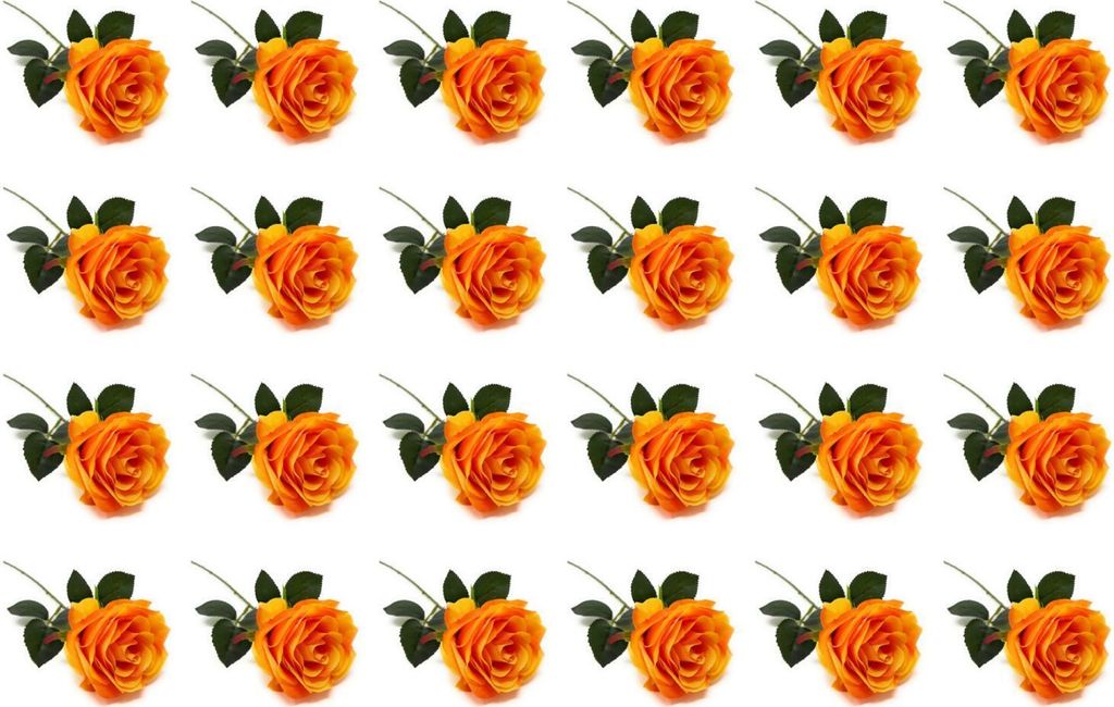 24 Stück Kunstblumen, künstliche Rosen Simone gelb orange Produktbild 