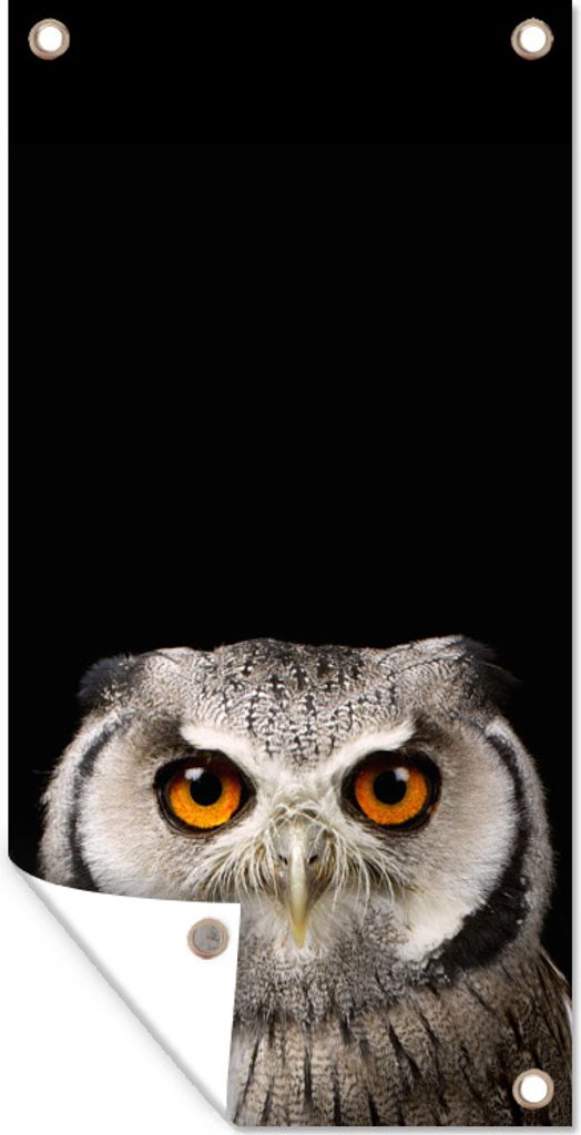 MuchoWow 80x160 cm Outdoor-Poster Gartendeko Sichtschutz Garten Poster für den Garten Porträt Eule