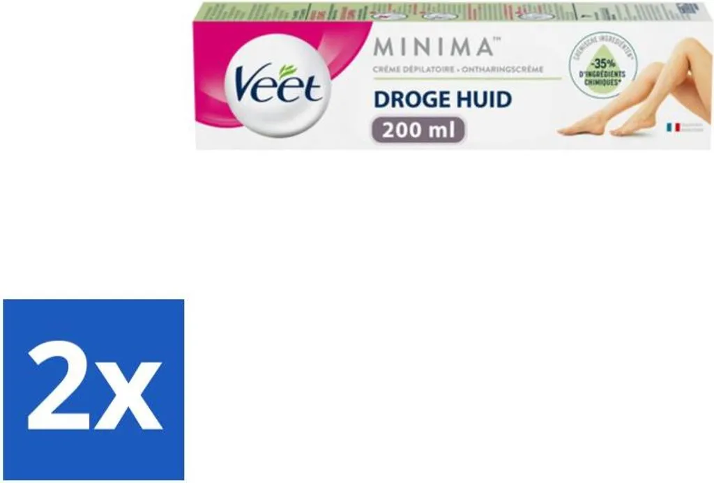Veet Minima Crème Dépilatoire Hydratante 24h - Peau Sèche - Lot de 2