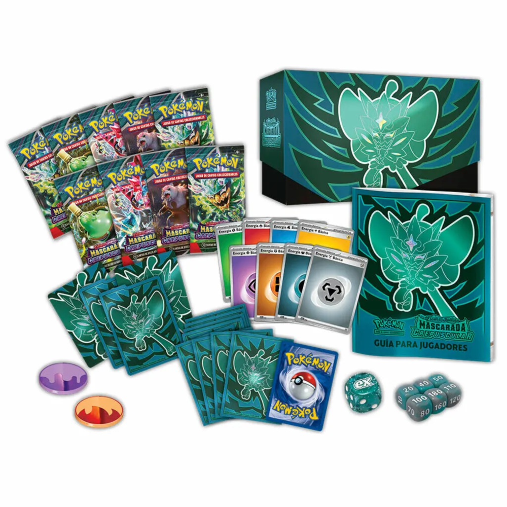 Boîte de Jeu de Cartes Pokémon Espagnol Mascarada Crepuscular Fall TCG