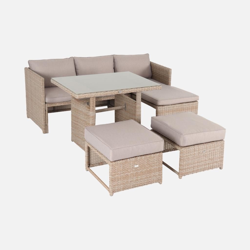 sweeek - Rattan Gartenmöbel Set - Reggiano - Natur