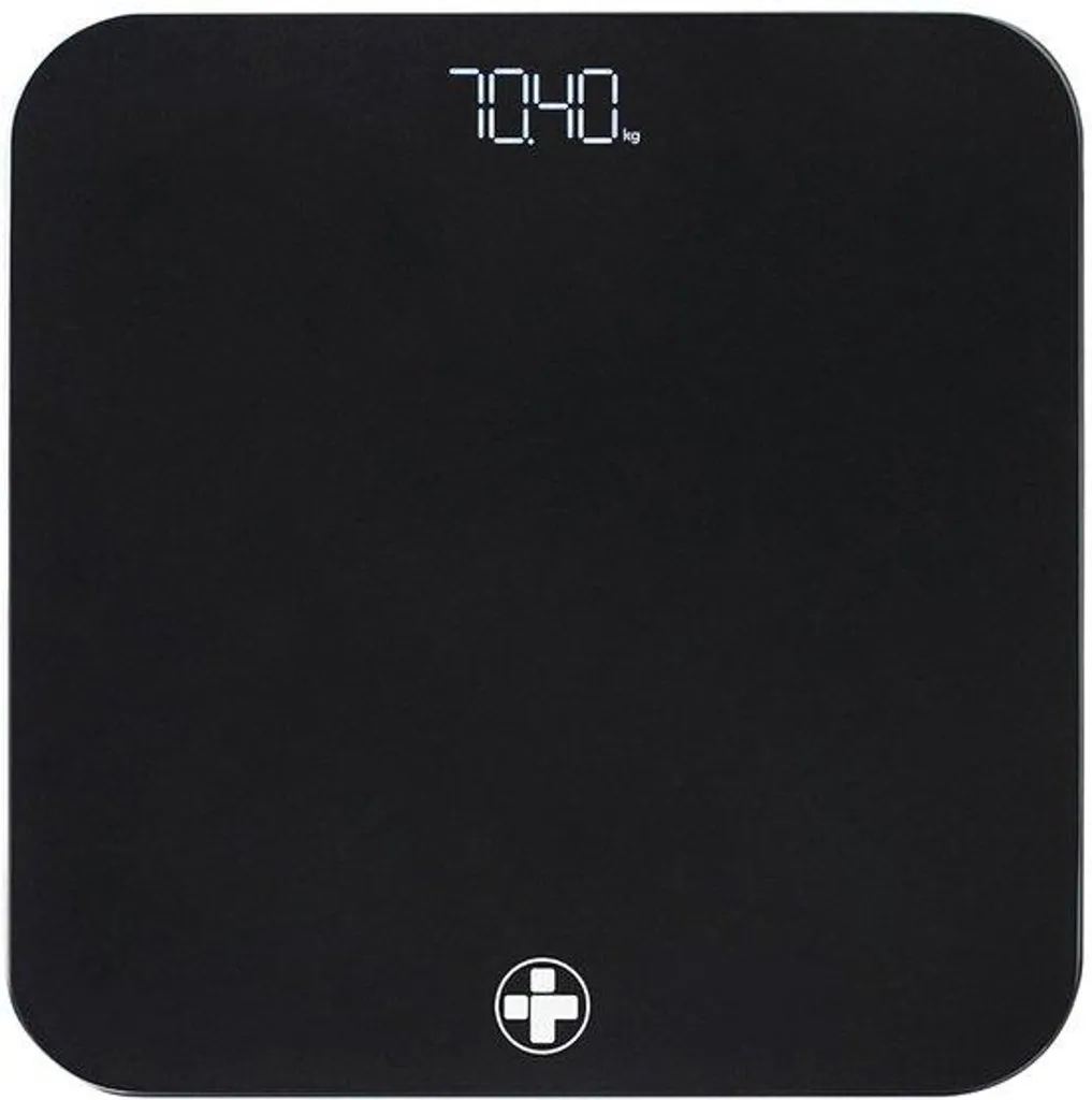 Pèse-personne numérique LED compact 26x26 cm haute précision noir
