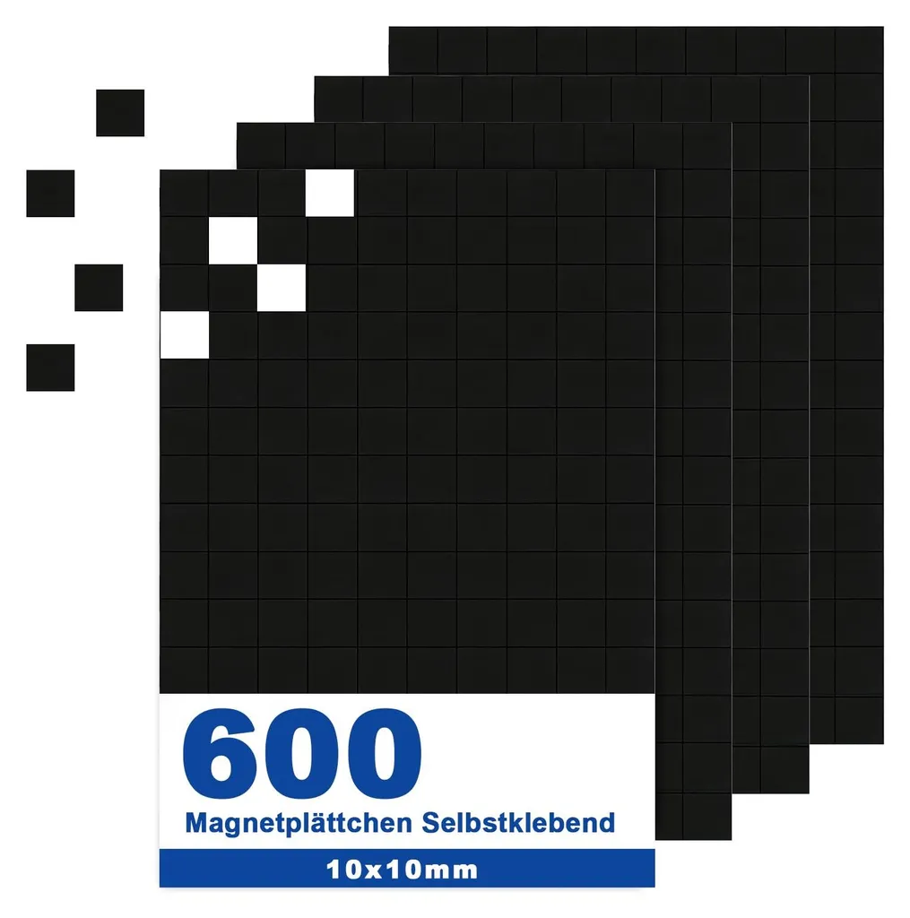600 Disques Magnétiques Autocollants 10x10mm - Aimants Plats Puissants