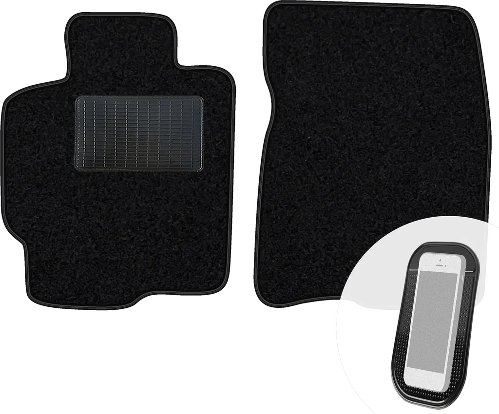moto-MOLTICO Tappetini anteriori per auto Velours Tappetini per auto neri Set di tappetini per auto 2 pezzi adatto per Mazda 323 F 1994-1998