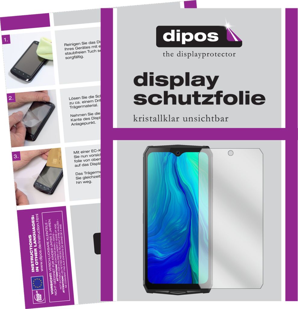 1x Schutzfolie für Blackview BV9100 klar Displayschutzfolie Folie Display Schutz dipos