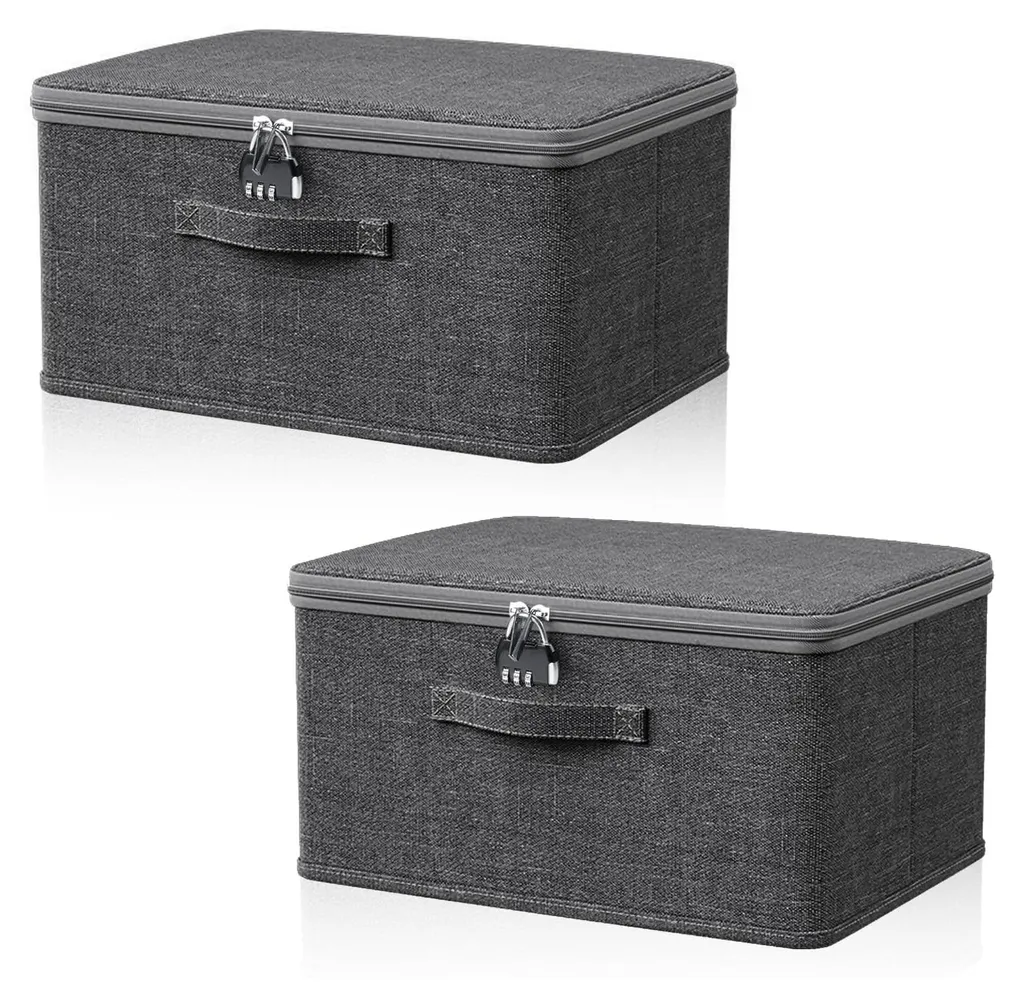 Boîte de Rangement avec Couvercle Clipsable et Design Pliable Lot x2