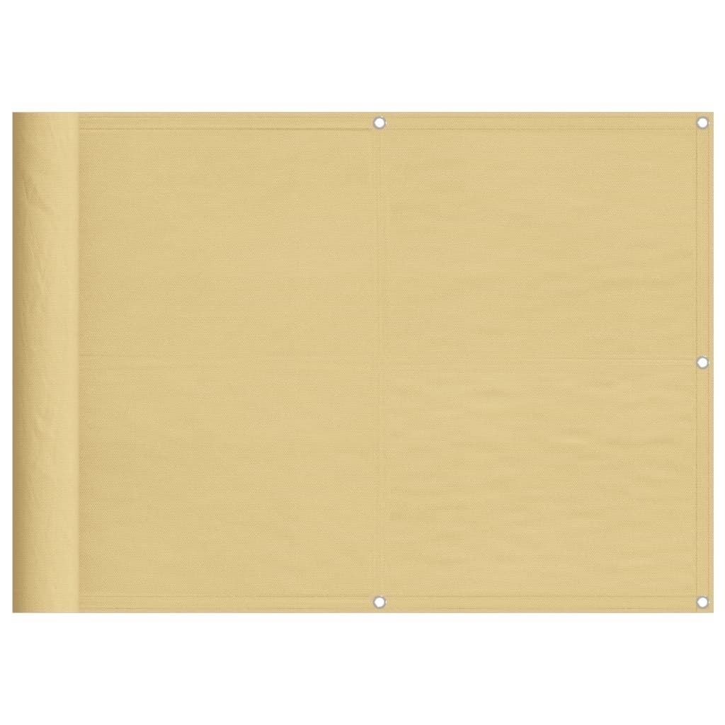 vidaXL Balkonsichtschutz Sandfarben 75x700 cm 100 % Polyester-Oxford