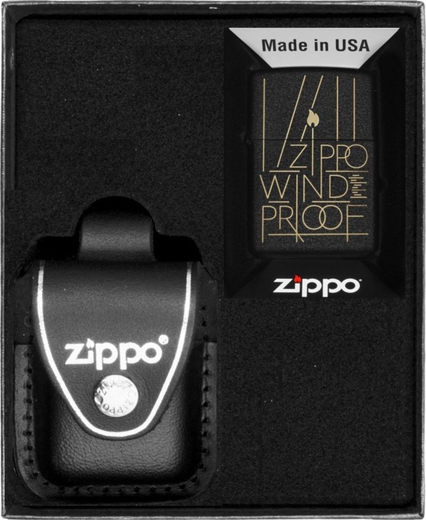 ZIPPO Feuerzeug-Set LINE ART DESIGN Geschenk No3