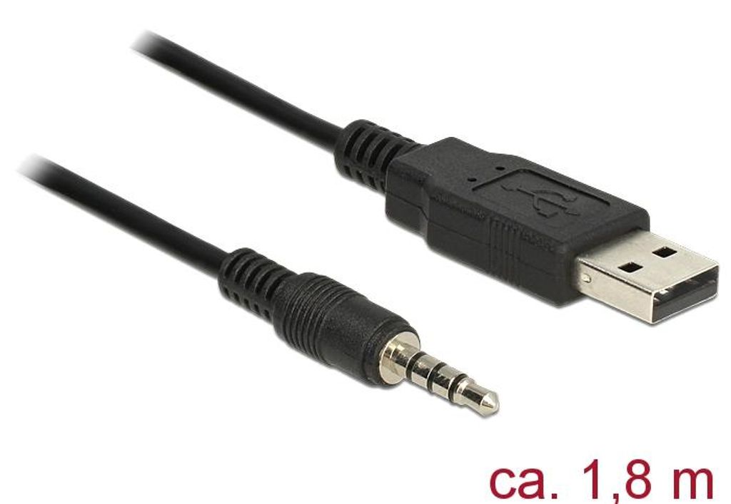 DeLOCK 1.8m USB2.0-A/3.5mm, 3.5mm, Männlich, USB Typ-A, Produktbild 