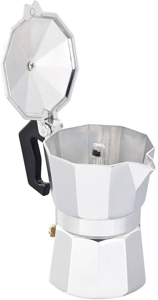 Espressokocher Mokka Premium Espresso Aluminium groß grau 12 Tassen 600 ml
