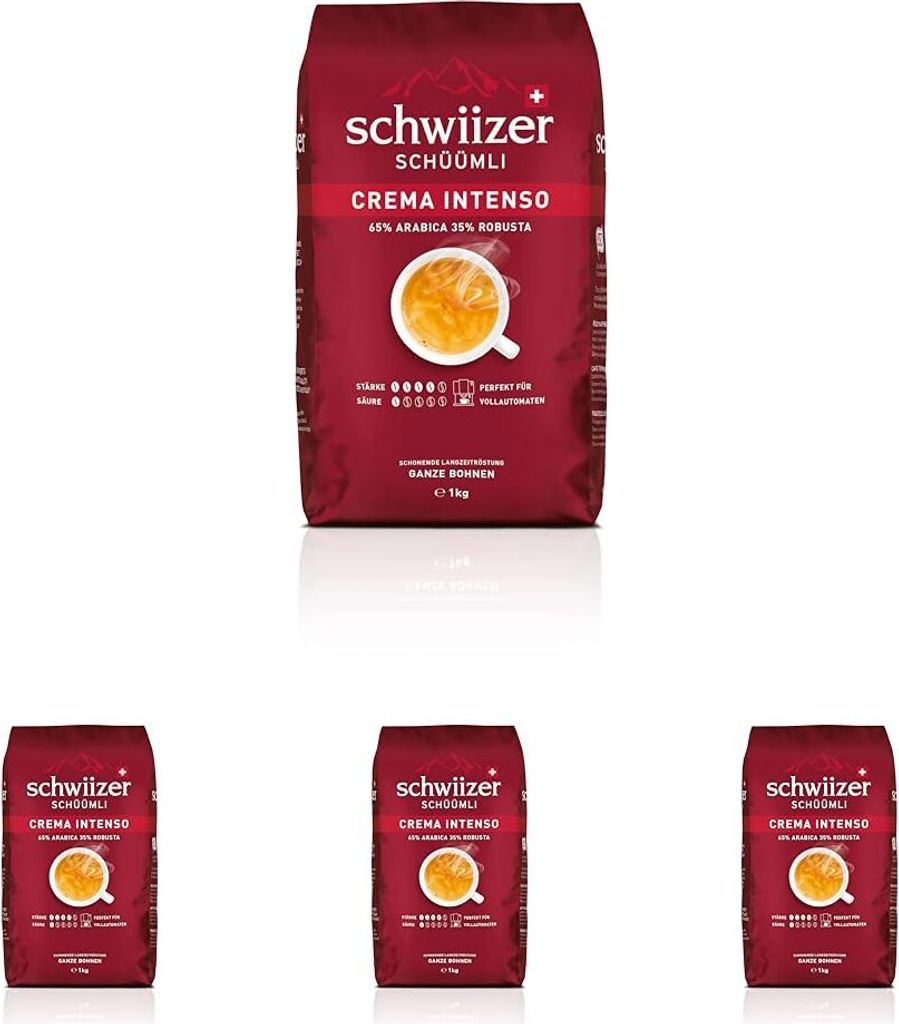 4x SCHWIIZER SCHÜÜMLI Bohnenkaffee Schwiizer Crema Intenso Produktbild 