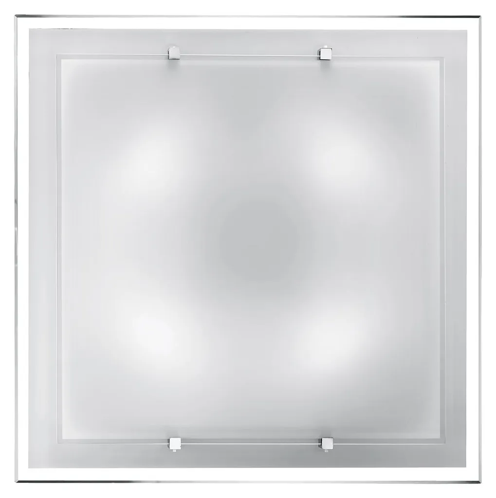 Luminaire Plafond pour Salon et Chambre, Verre Blanc Carré 50x50 cm