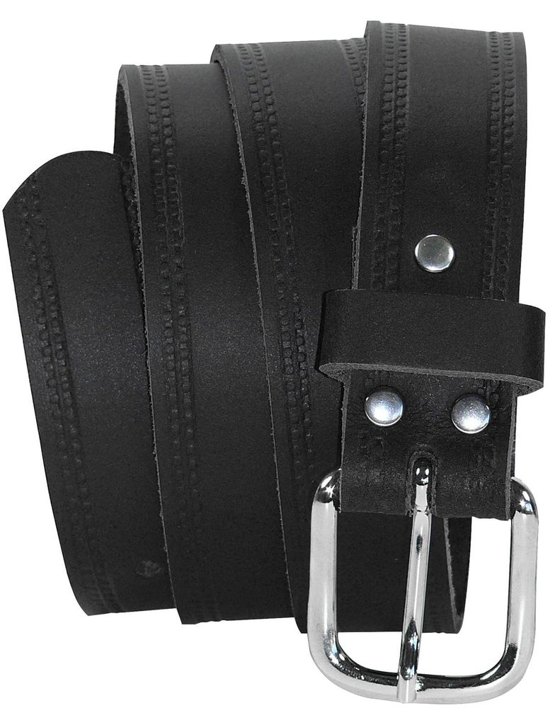Ledergürtel 3 cm breit schwarz! Überlänge bis 180 cm Produktbild 