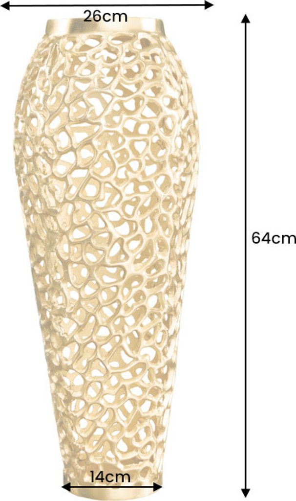 Filigrane Vase ABSTRACT LEAF gold 65cm Produktbild 10
